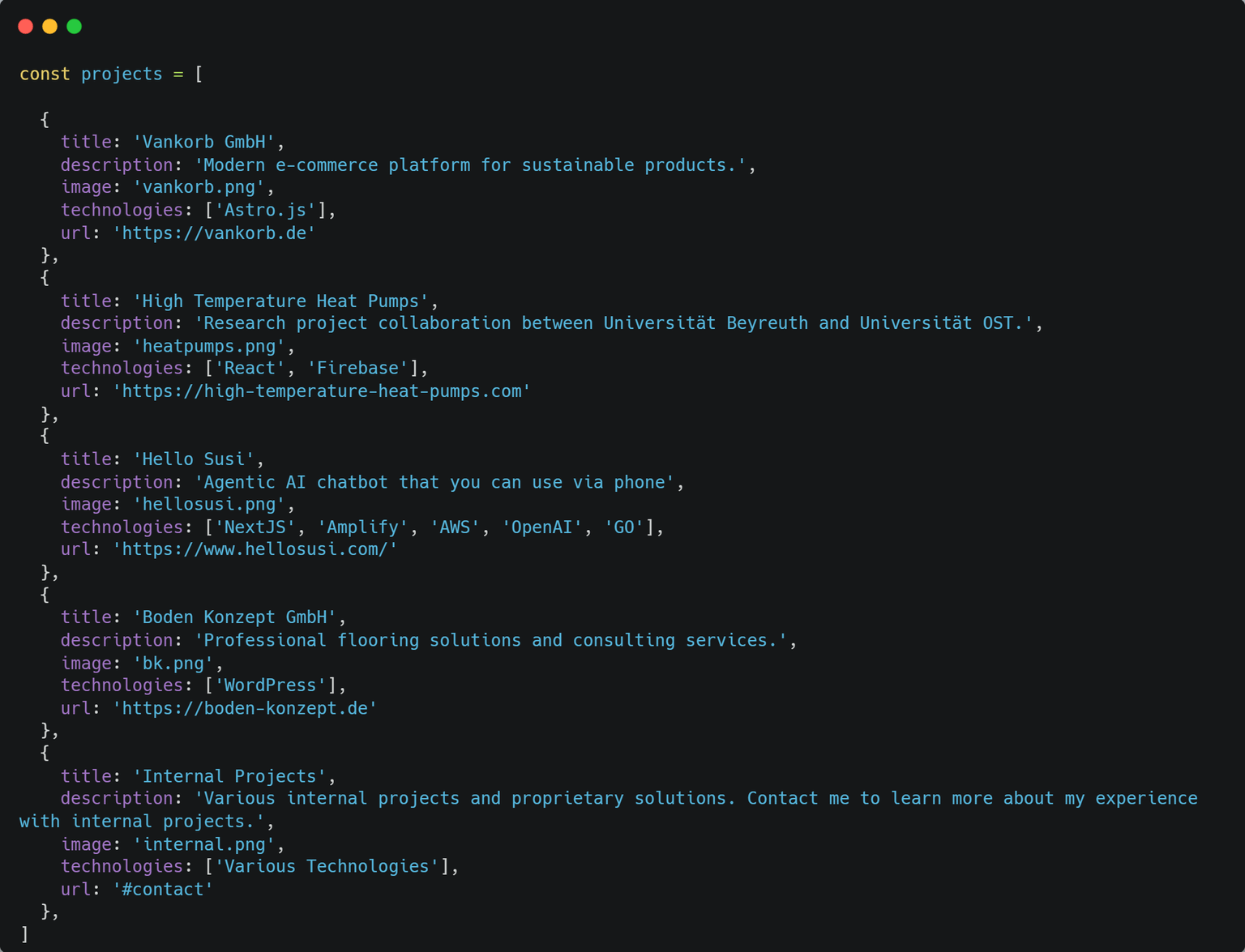 Internal Projects